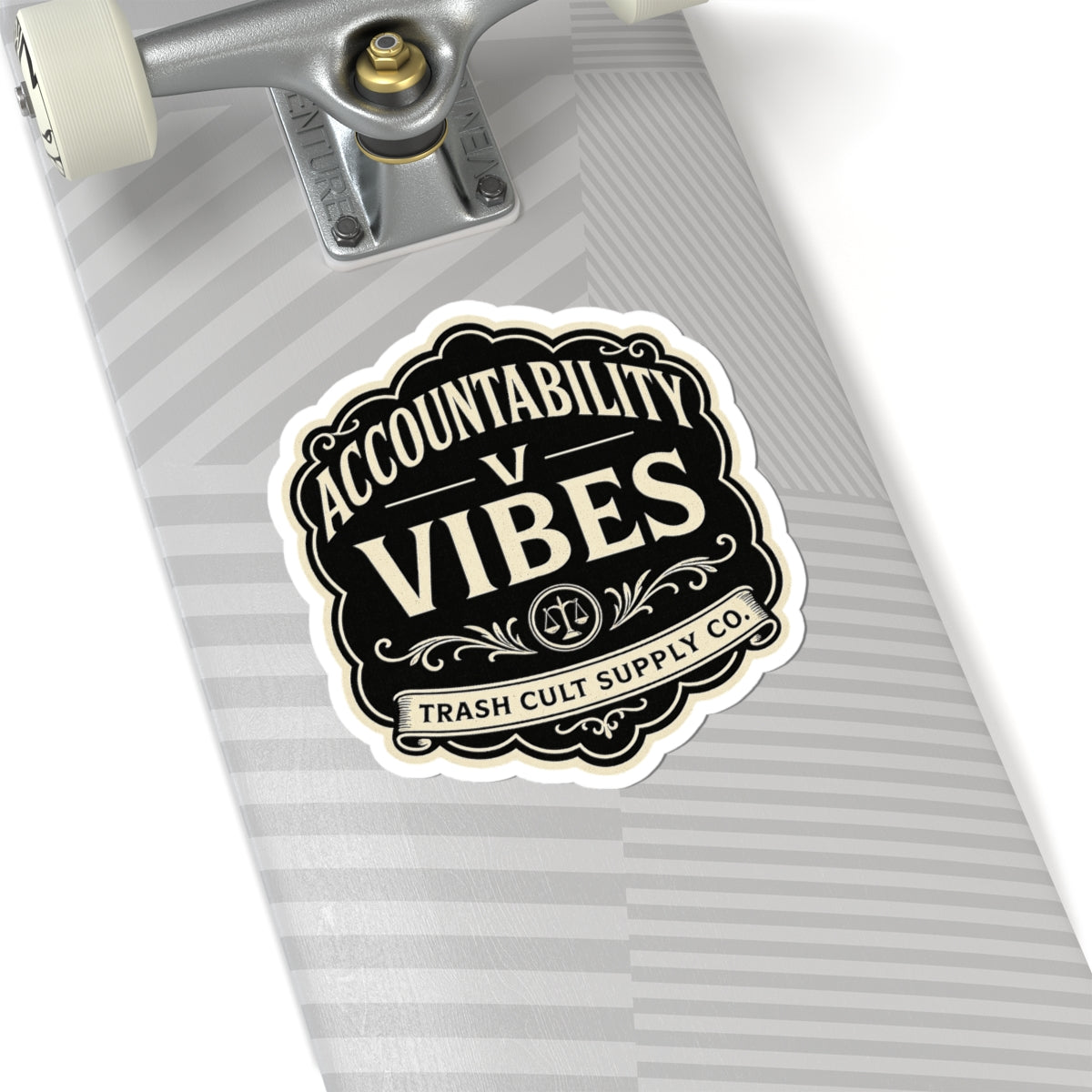 Accountability > Vibes Sticker – Vintage Vigilante | Trash Cult Supply Co.