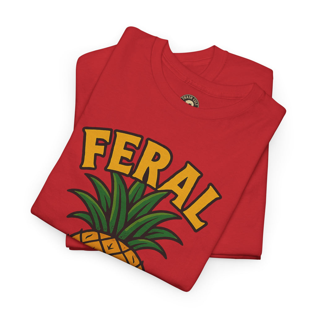 Feral Evil Pineapple Shirt – Aggressive Fruit Trashcore Tee – Gildan 5000 Unisex