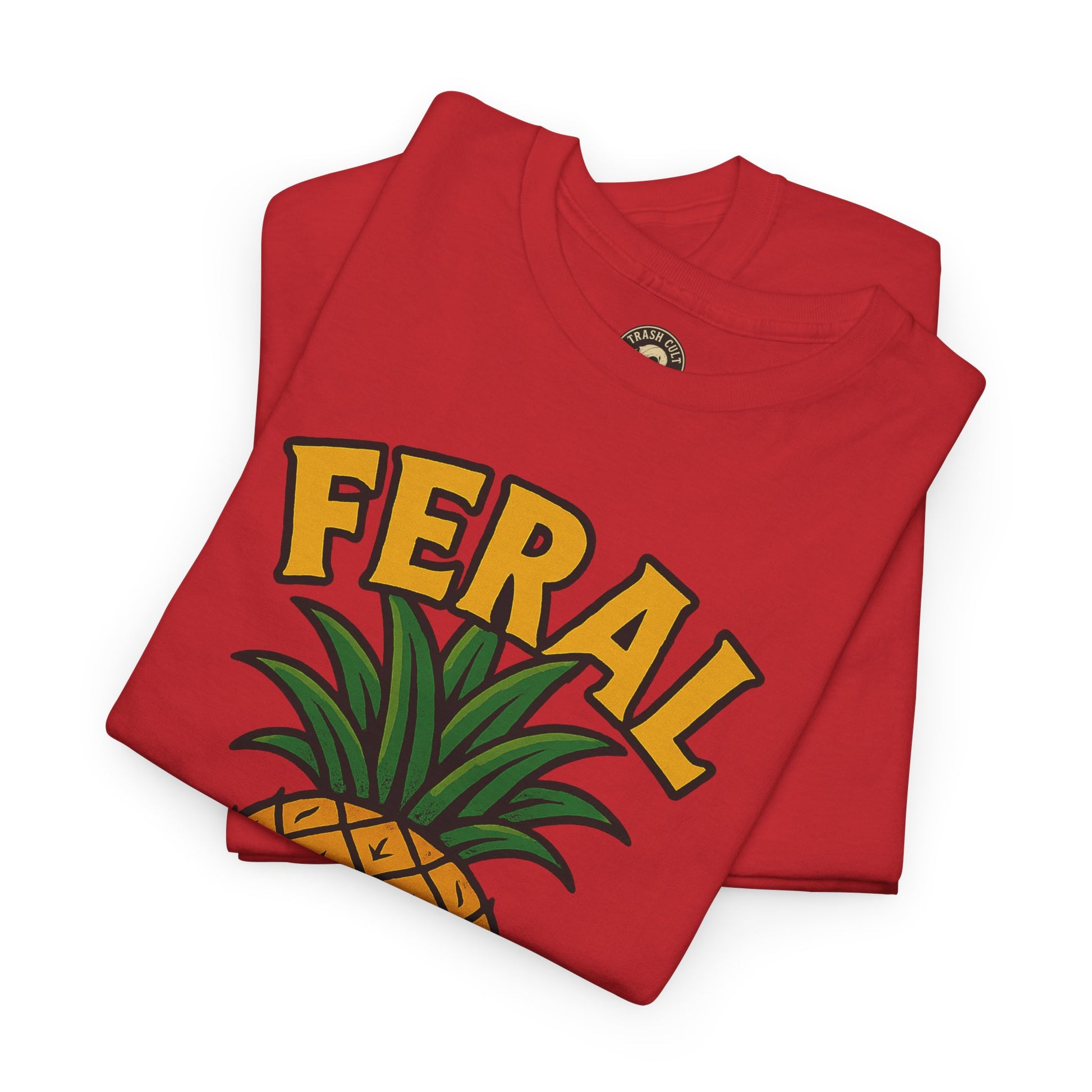 Feral Evil Pineapple Shirt – Aggressive Fruit Trashcore Tee – Gildan 5000 Unisex
