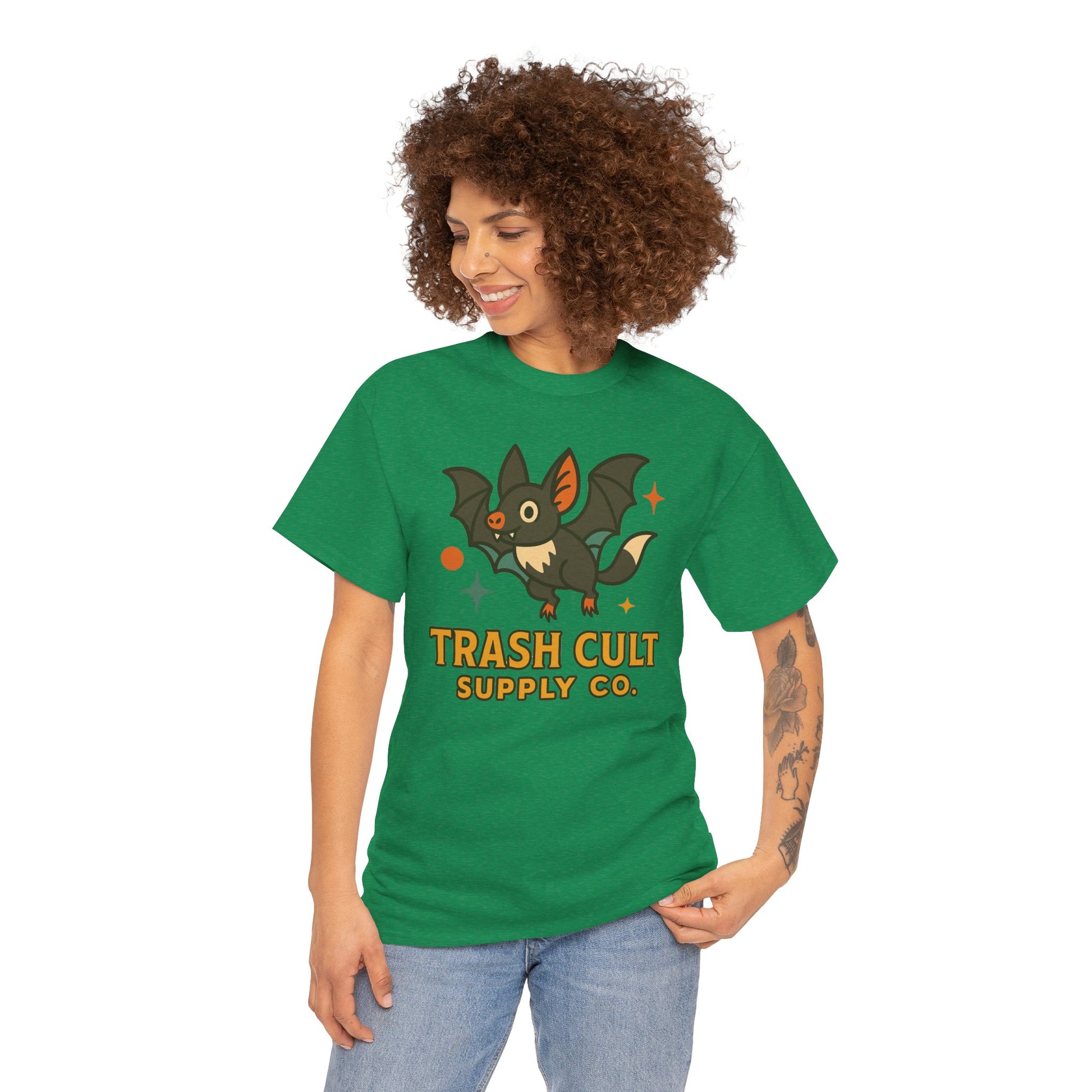 Trash Cult Supply Co. Unisex Heavy Cotton Tee - Fun Graphic Tee for Casual Wear, Perfect Gift for Bat Lovers, Halloween T-Shirt, [...]