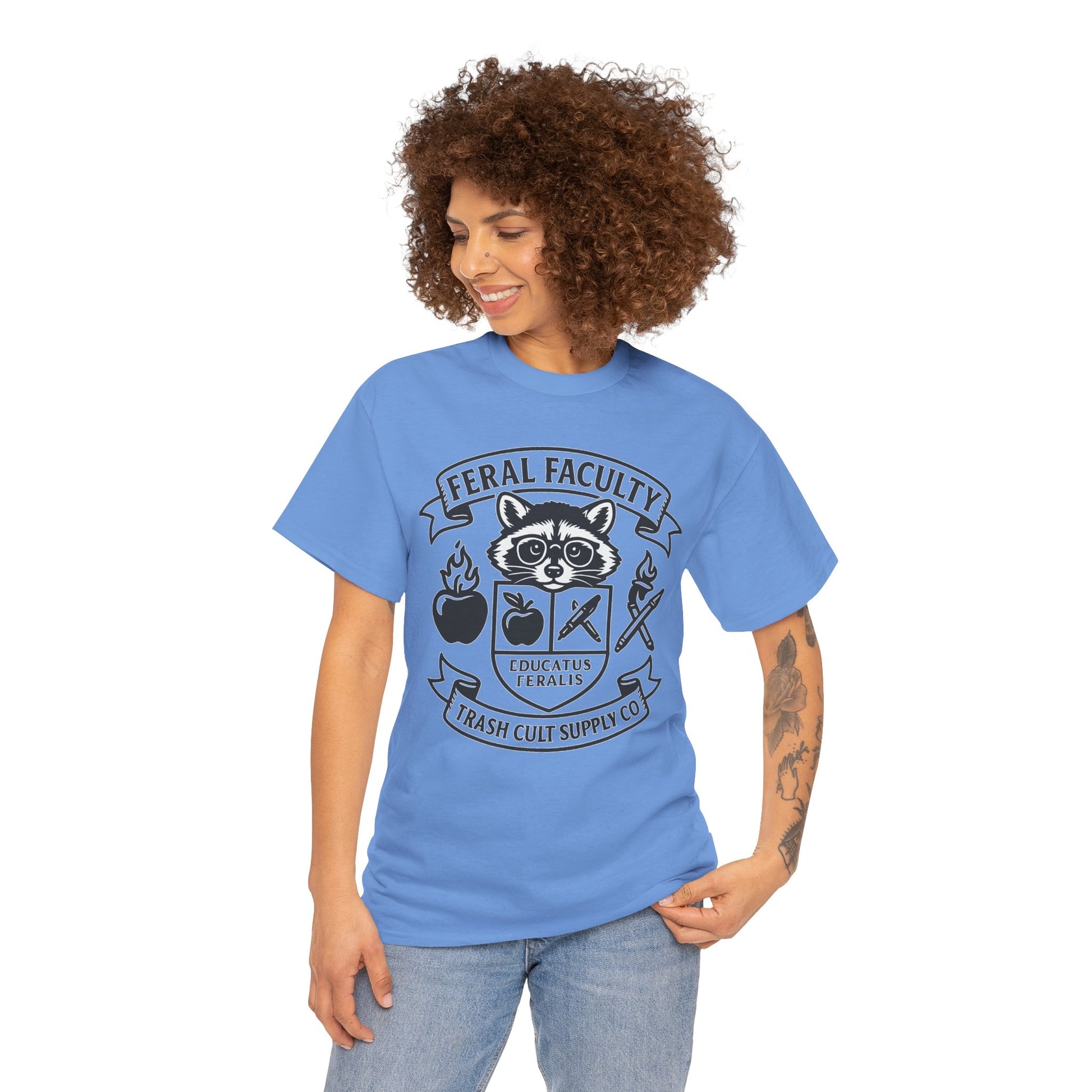 Feral Faculty Tee, Fun Teacher Shirt, Animal Lover Gift, Cool Graphic Tee, Casual Everyday Wear, Unisex Cotton T-Shirt