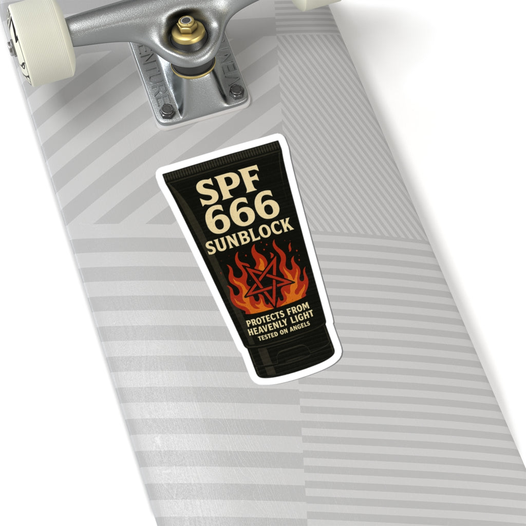 SPF 666 Sunblock Sticker – Demonic Summer Kiss Cut Decal