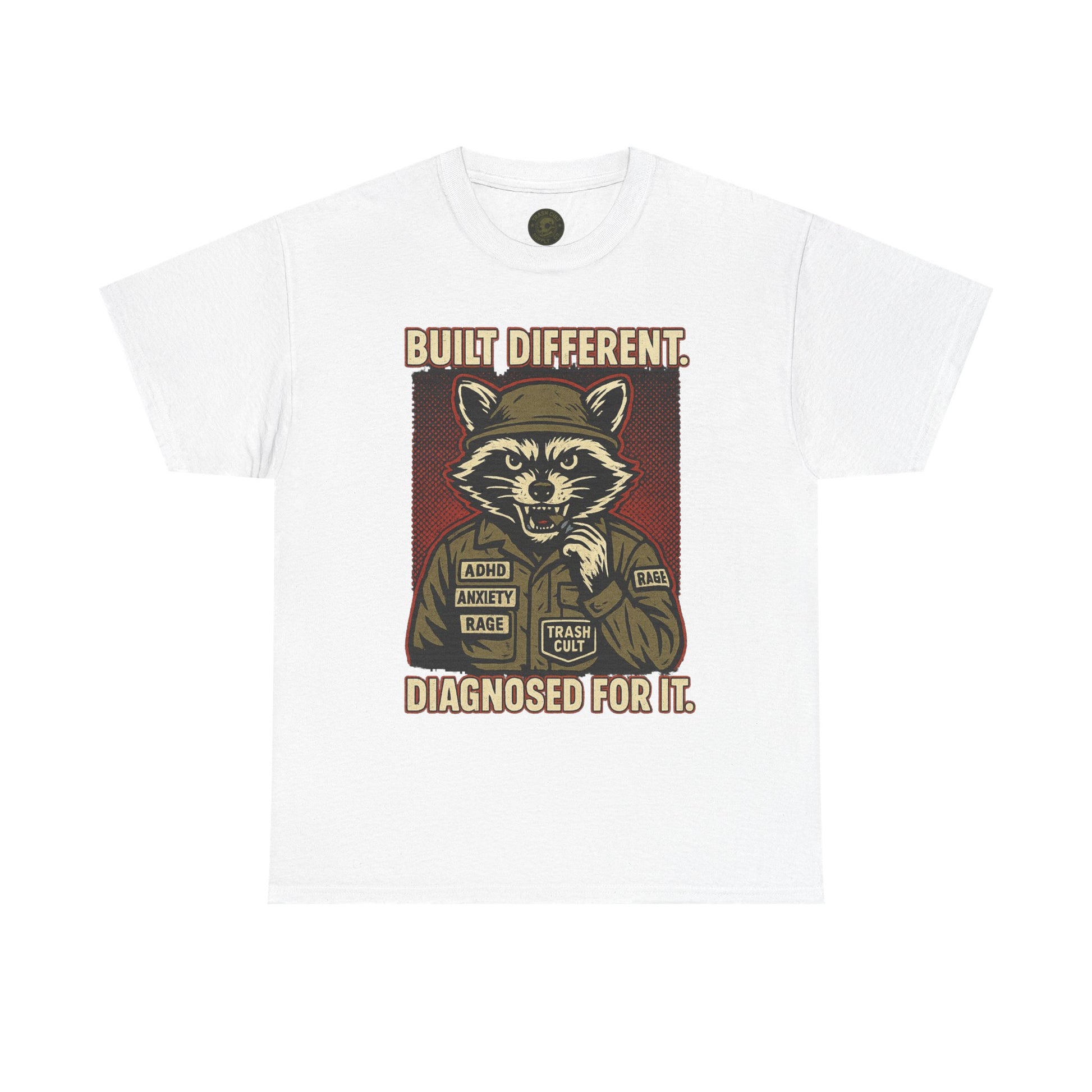 Built Different Diagnosed For It Military Raccoon Shirt – Gildan 5000