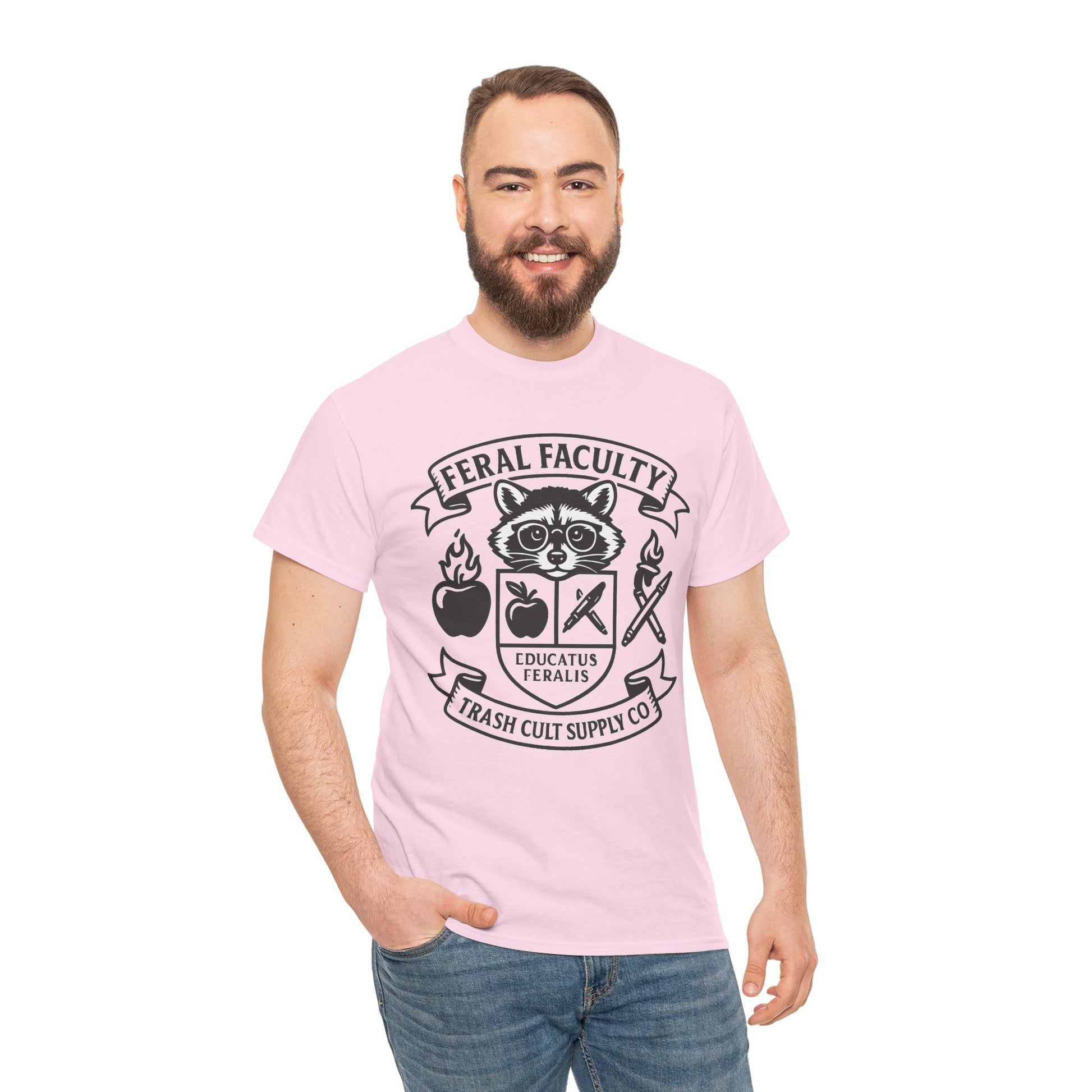 Feral Faculty Tee, Fun Teacher Shirt, Animal Lover Gift, Cool Graphic Tee, Casual Everyday Wear, Unisex Cotton T-Shirt