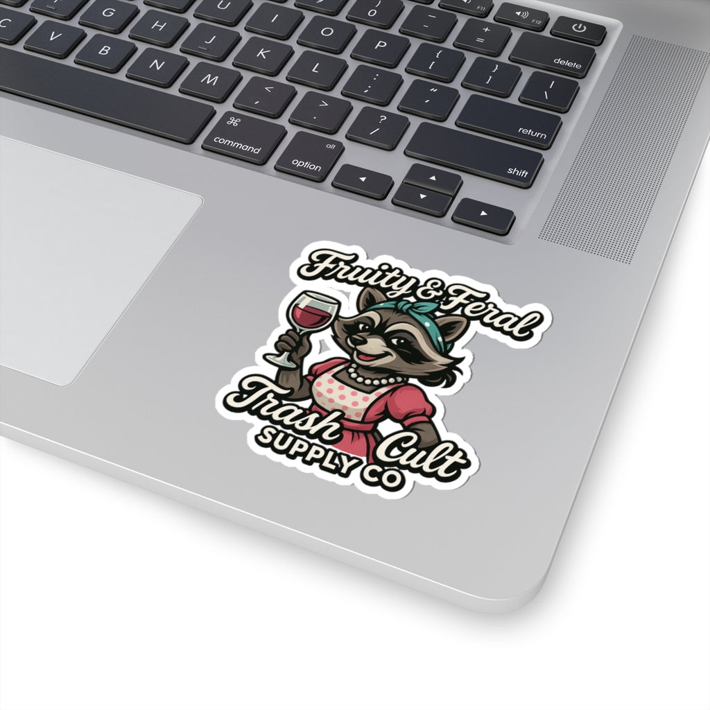 Fruity & Feral Raccoon Stickers, Fun Car Accessories, Cute Laptop Decor, Gift for Animal Lovers, Quirky Home Decor