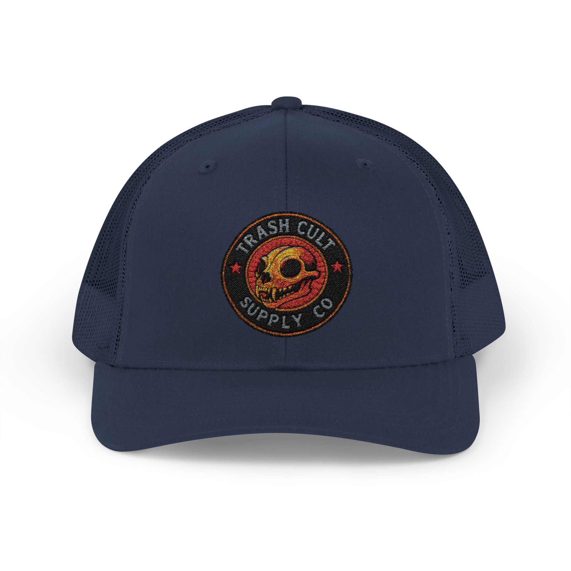 Trash Cult Supply Co. Trucker Hat – Embroidered Logo Snapback Cap