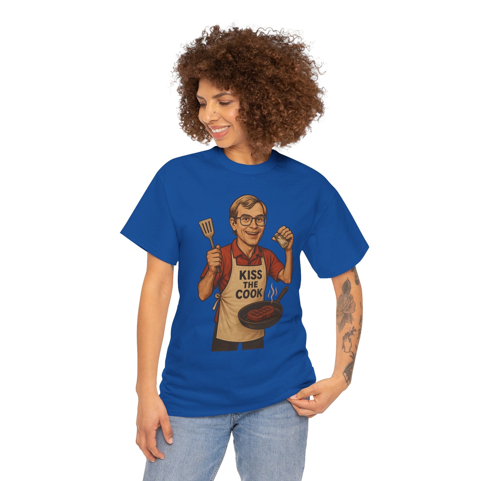 Kiss the Cook Dark Humor Chef Shirt – Creepy Retro Kitchen Parody