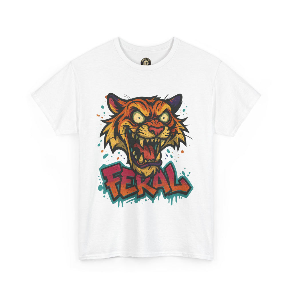 Feral Tiger Graphic Tee, Custom Artwork Shirt, Vintage Style T-Shirt, Casual Wear, Unique Gift for Animal Lovers