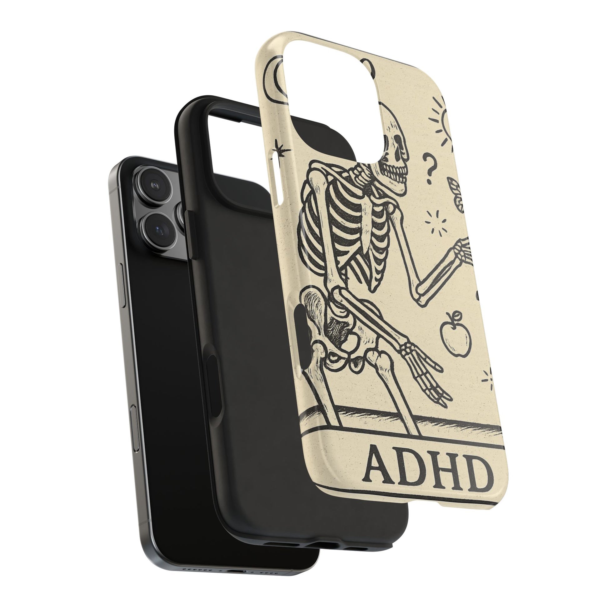 Skeleton ADHD Phone Cases, Unique Phone Cover, Funny ADHD Gift, Quirky Skeleton Design, Cool Accessories for Everyone