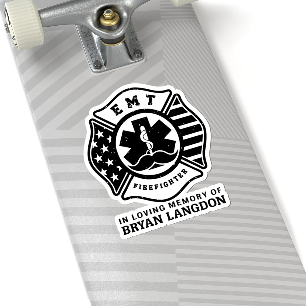 Custom Firefighter Memorial Sticker, In Loving Memory of Bryan Langdon, EMT Tribute, Emergency Services Decor, First Responder Vinyl Decal