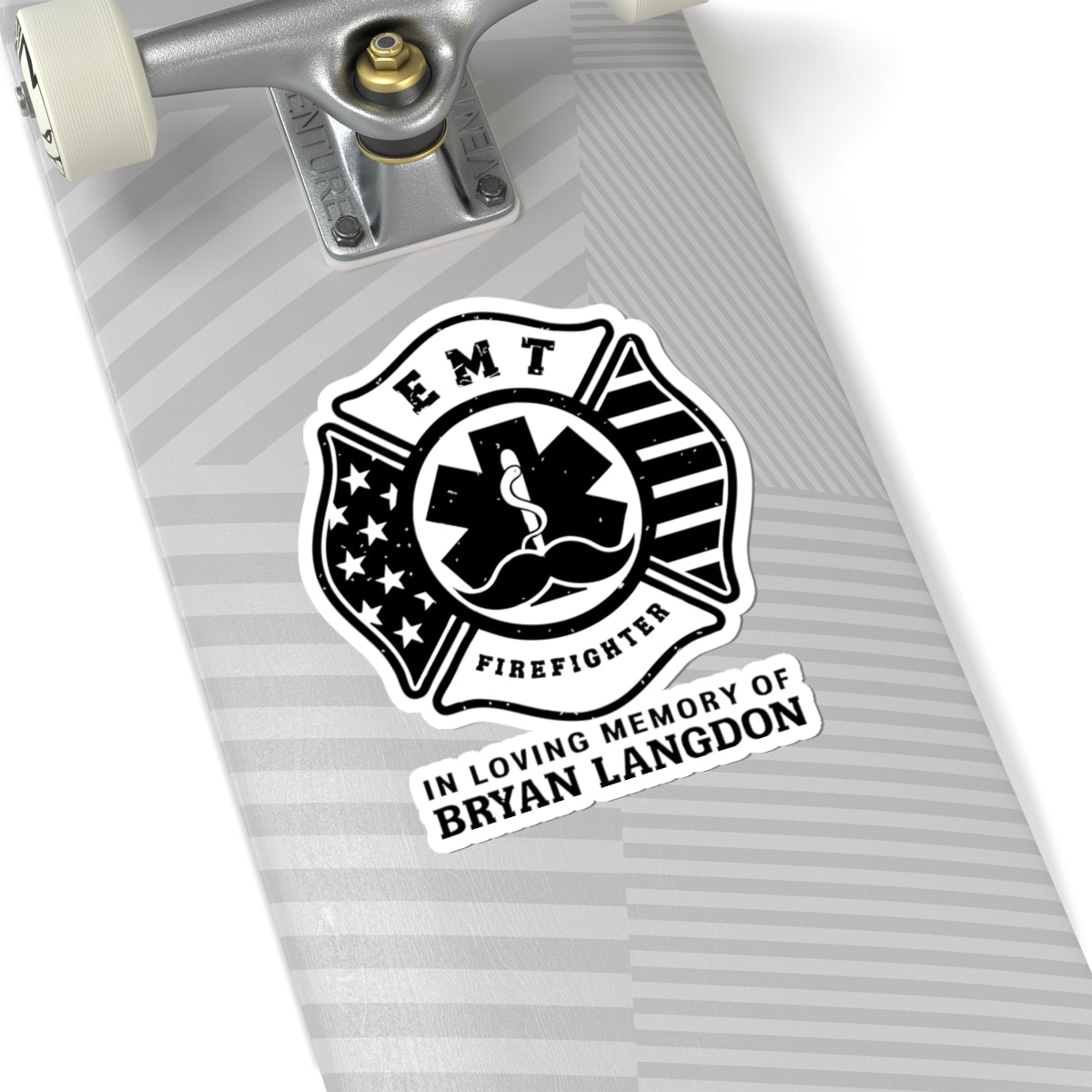 Custom Firefighter Memorial Sticker, In Loving Memory of Bryan Langdon, EMT Tribute, Emergency Services Decor, First Responder Vinyl Decal