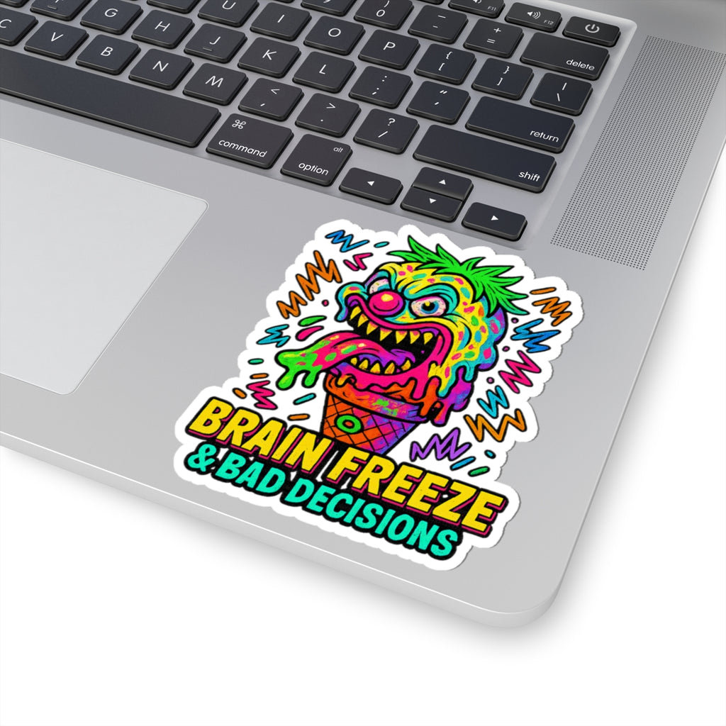 Brain Freeze & Bad Decisions – Limited Edition Kiss Cut Sticker | Illuminasty Drop