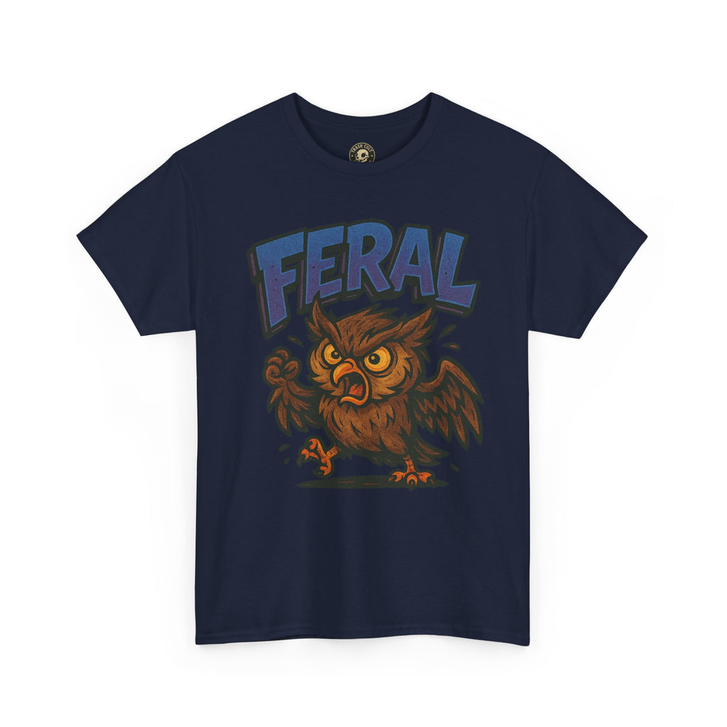 Feral Owl T-Shirt – Bold Animal Graphic Tee | Unisex Cotton Shirt for Bird Nerds & Chaos Lovers