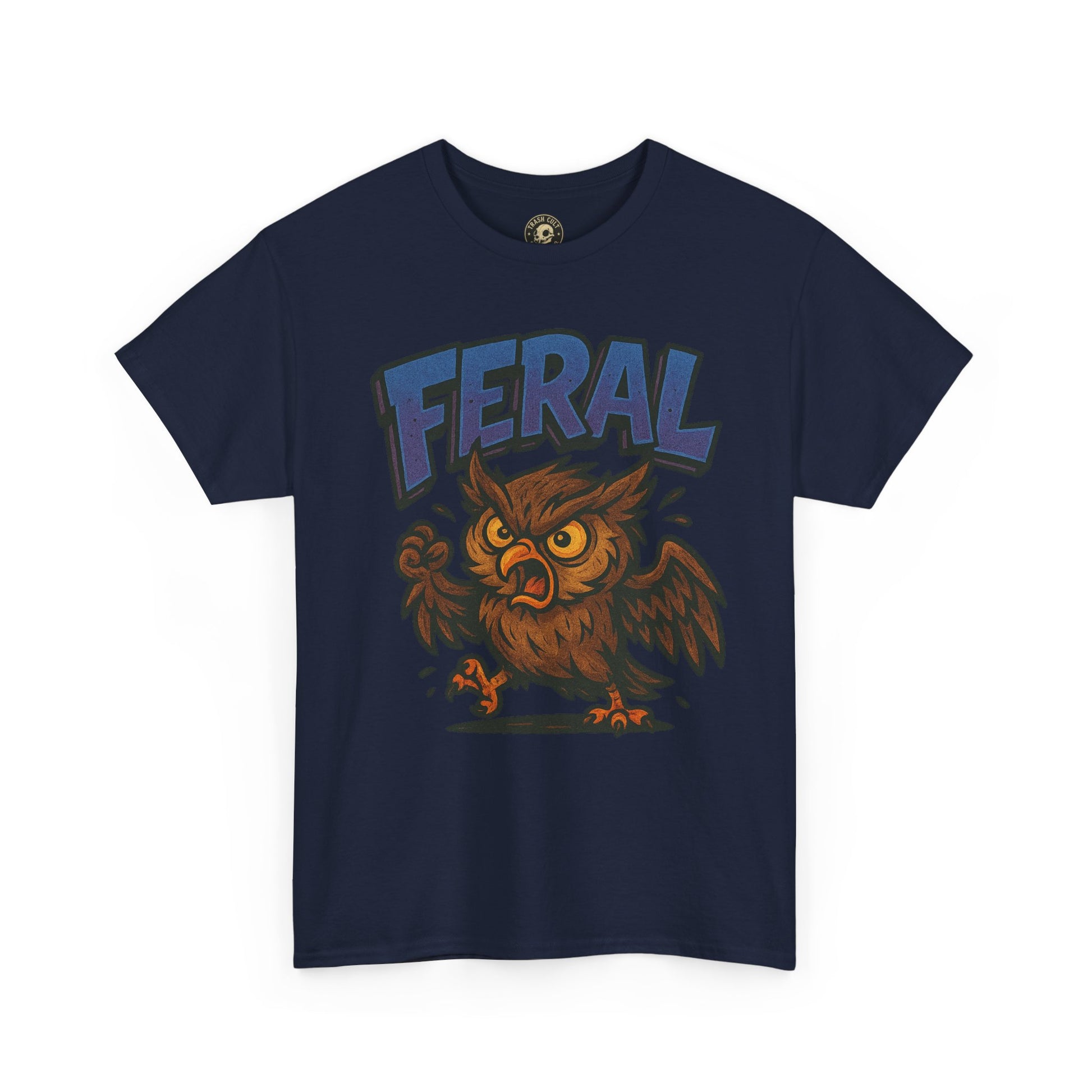 Feral Owl T-Shirt – Bold Animal Graphic Tee | Unisex Cotton Shirt for Bird Nerds & Chaos Lovers