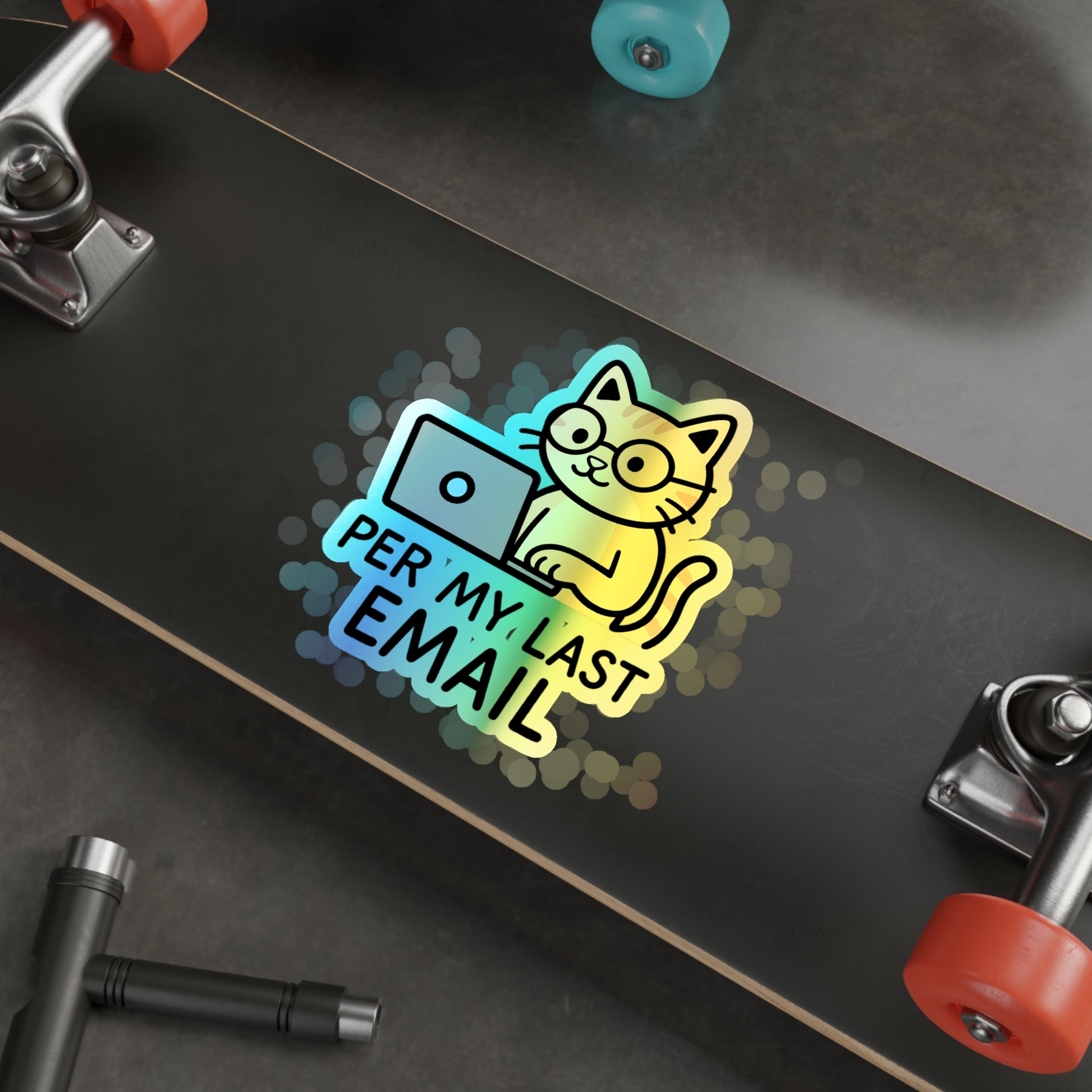 Holographic Cat Stickers, Fun Decals for Laptops, Water Bottles, Skateboards, Cute Gifts for Cat Lovers, Funny Email Stickers