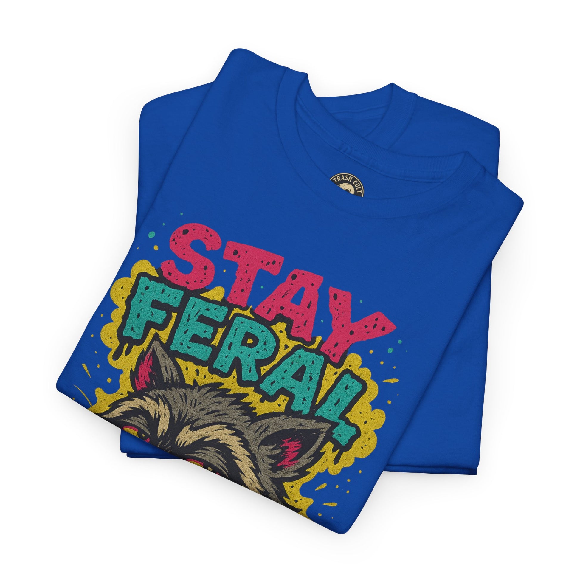 Stay Feral Raccoon Lowbrow Tee – Trash Cult Supply Co. | Gildan 5000