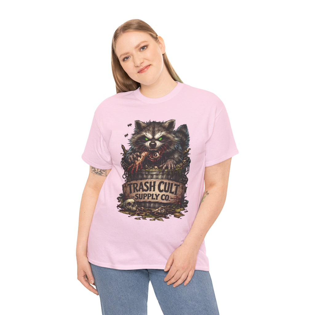 Raccoon 'Trash Cult Supply Co.' Graphic Tee — Vintage Grunge Animal Streetwear
