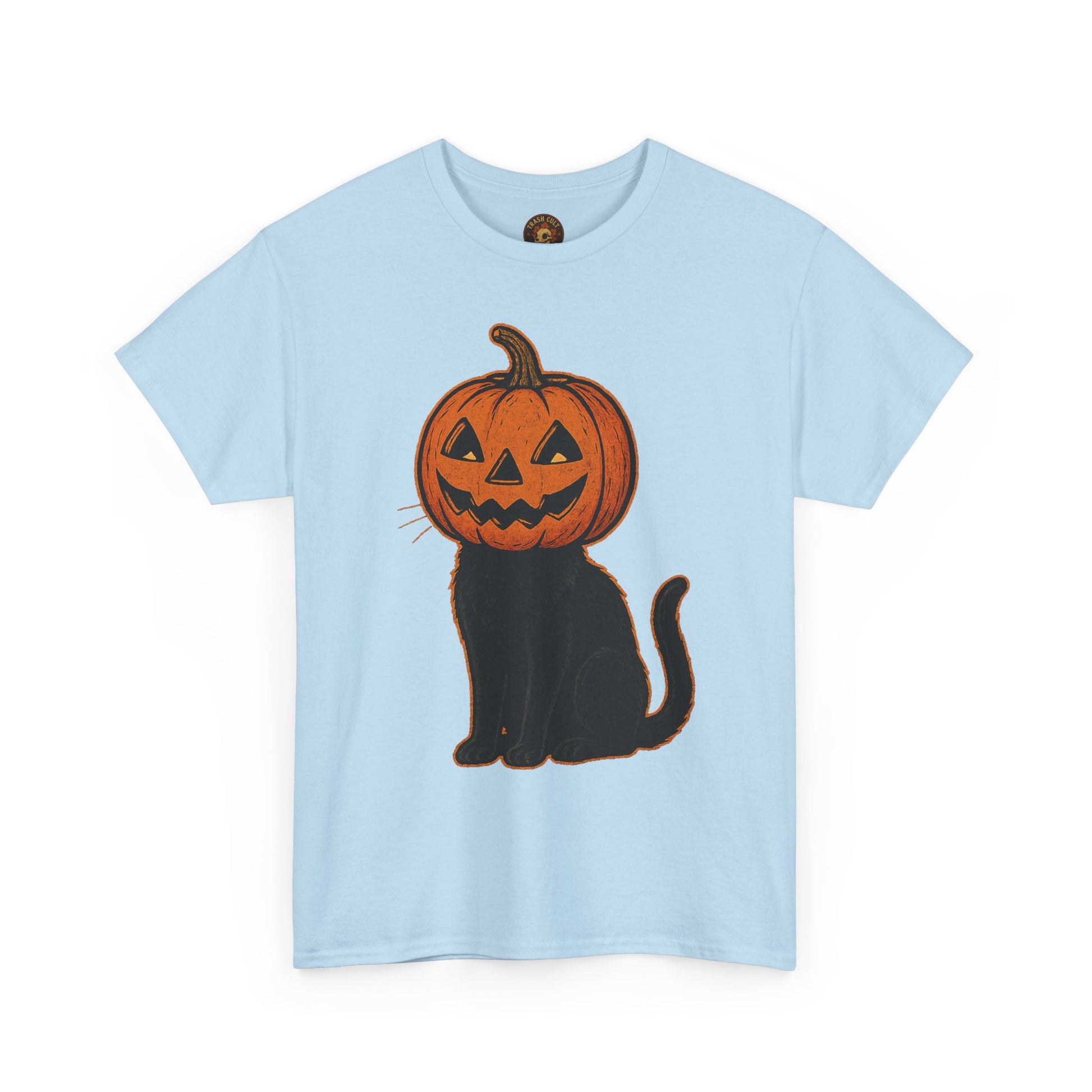 Black Cat Pumpkin Head Halloween T-Shirt – Jack O’Lantern Cat Design