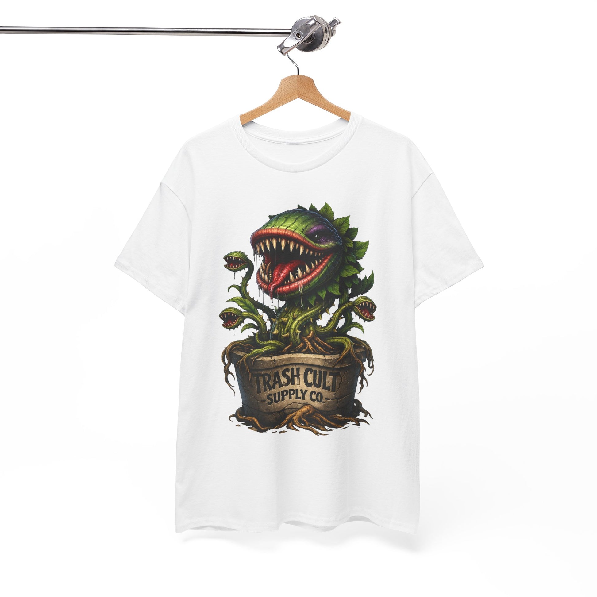 Carnivorous Plant Graphic Tee — "Trash Cult Supply Co." Potted Monster Shirt