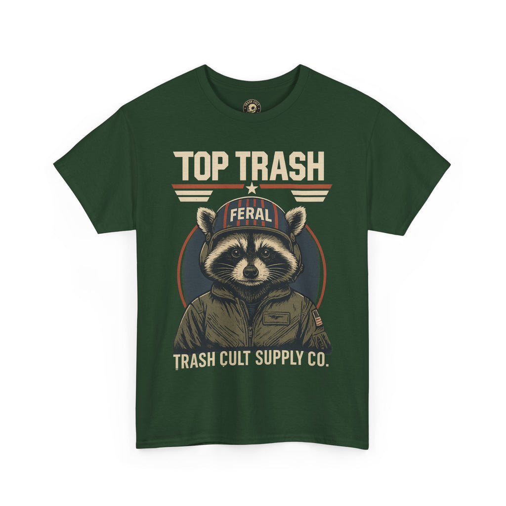 Feral Top Trash Raccoon Pilot Shirt – Trash Cult Supply Co. Parody Tee