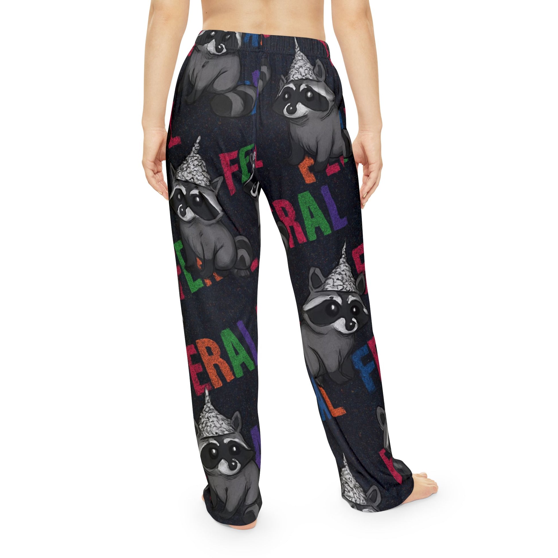 Feral Raccoon Women's Pajama Pants, Cozy Sleepwear, Cute Loungewear, Perfect Gift for Animal Lovers, Fun Relaxation Pants