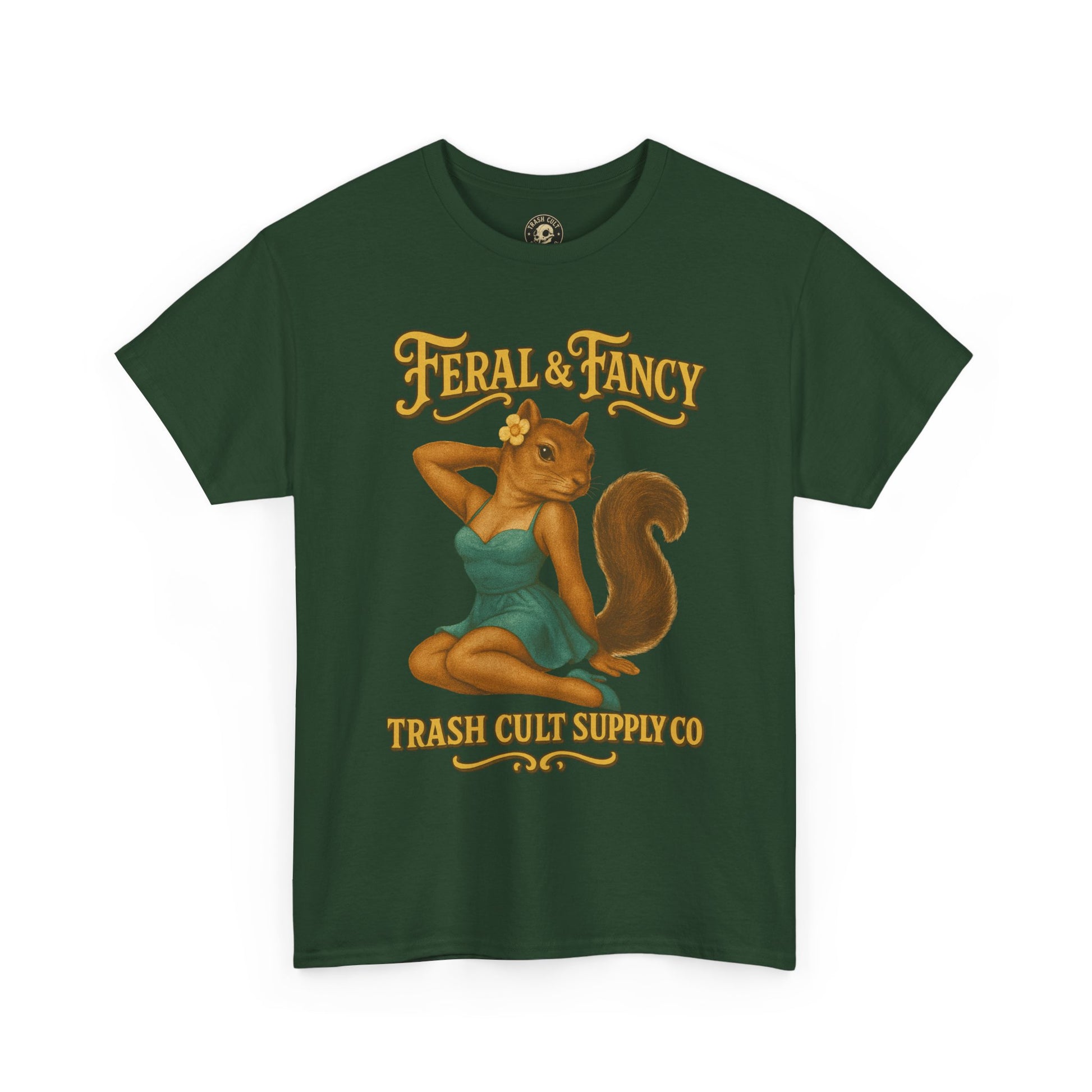 Feral & Fancy Pin-Up Squirrel Shirt – Vintage 1950s Style | Trash Cult Supply Co | Gildan 5000