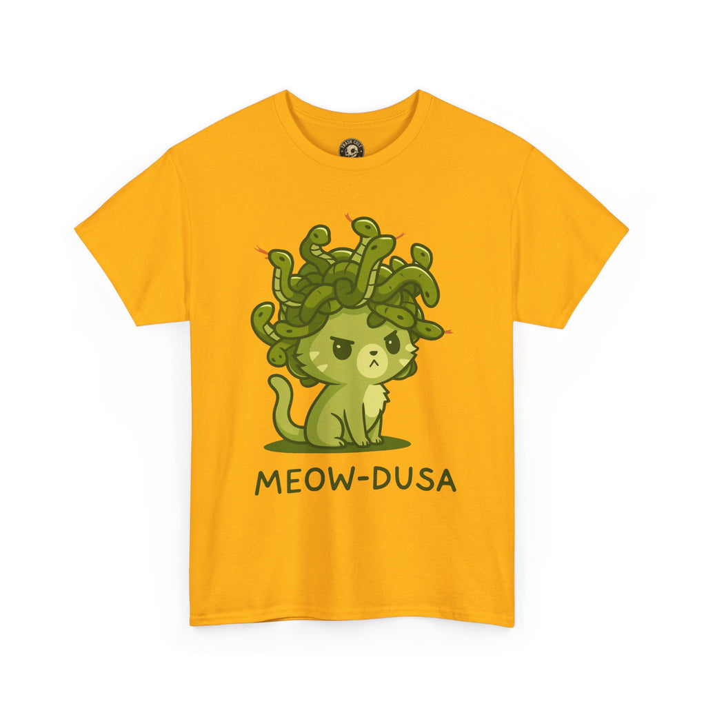 Meow-dusa Funny Cat Medusa T-Shirt – Gildan 5000 Heavy Cotton Tee