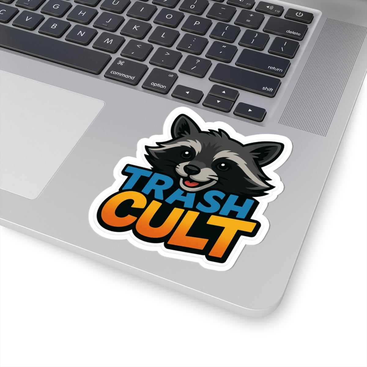 Trash Cult Raccoon Kiss-Cut Stickers, Fun Stickers for Laptops, Eco-Friendly Decor, Quirky Gift, Animal Lover Decor