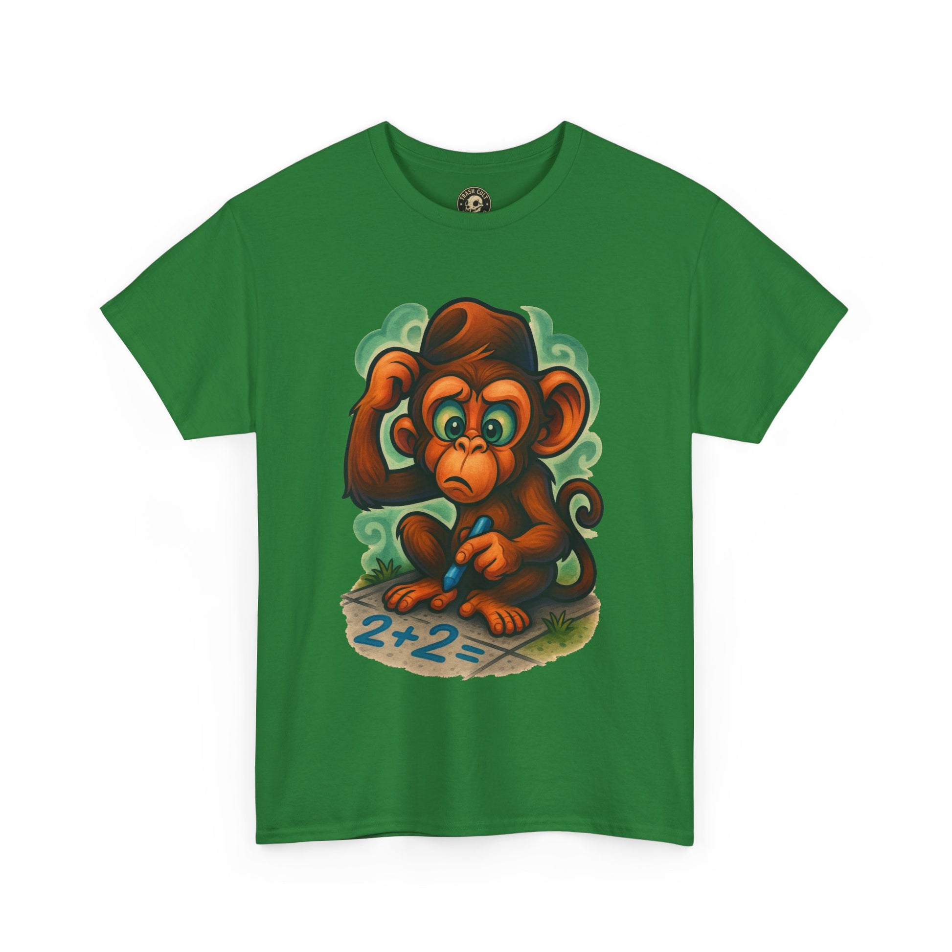 Confused Monkey Math Shirt – Funny Thoughtful Graphic Tee | Unisex Gildan 5000