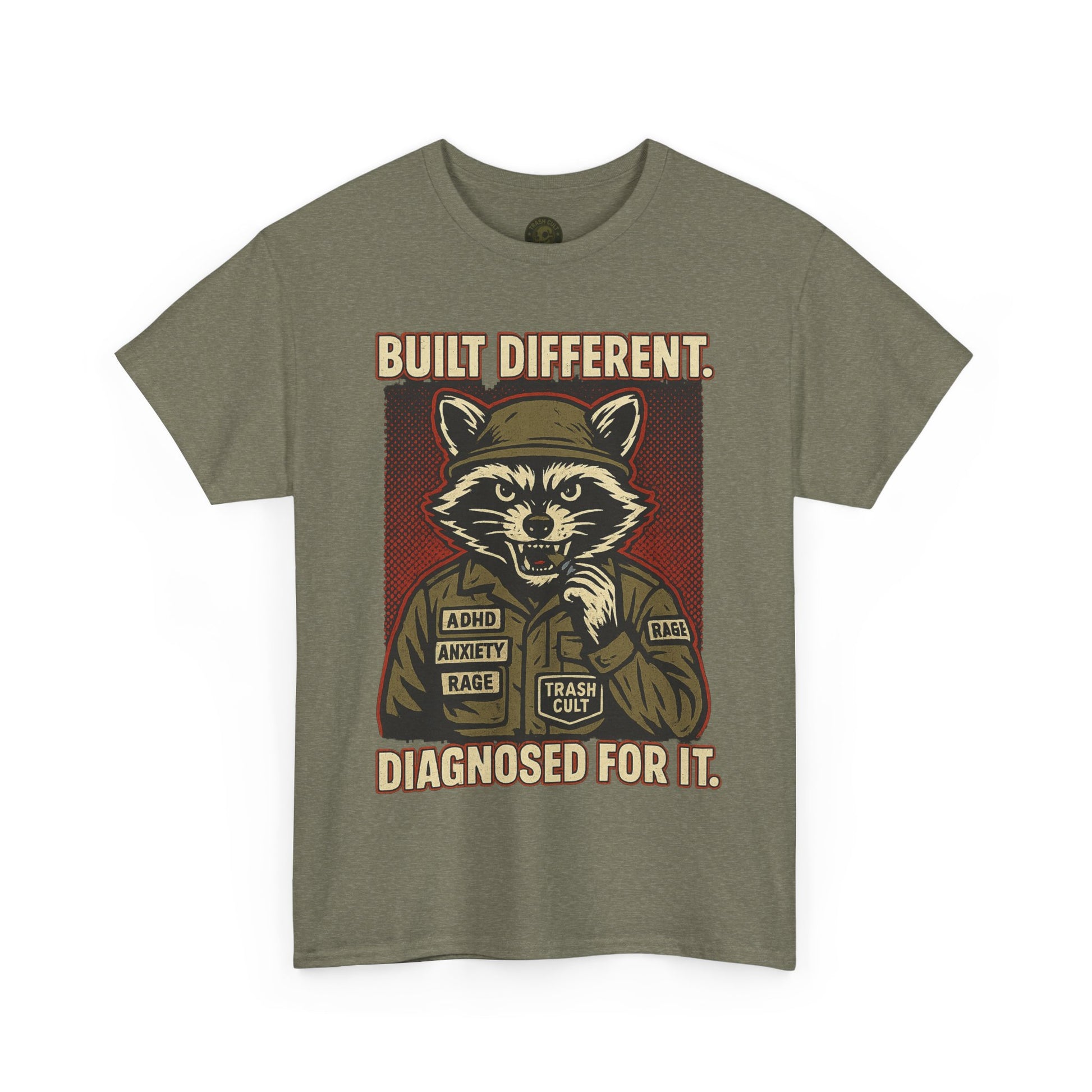 Built Different Diagnosed For It Military Raccoon Shirt – Gildan 5000
