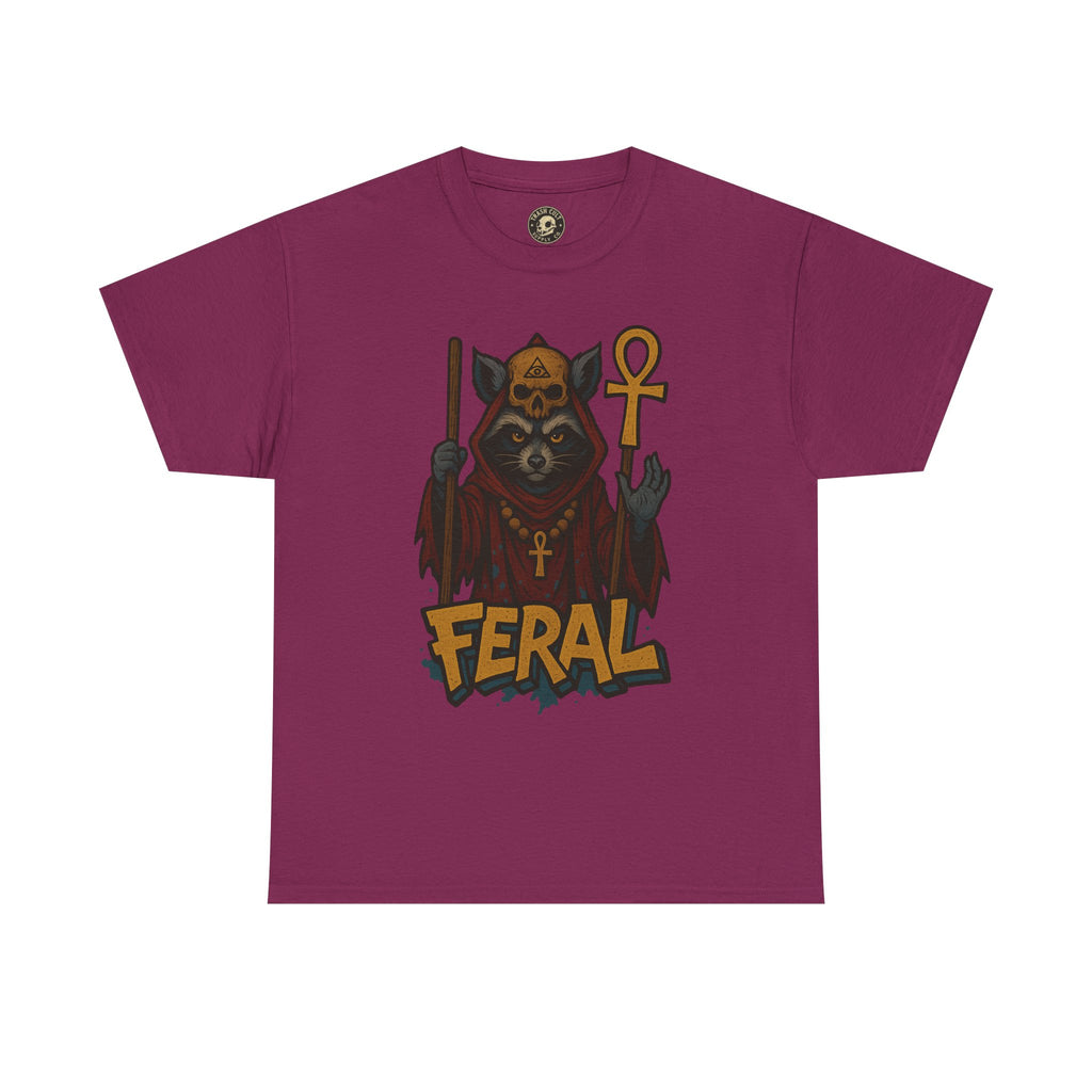 FERAL Raccoon Cult Leader Shirt – Graffiti Style Streetwear Tee | Bold Trashcore Design on Gildan 5000