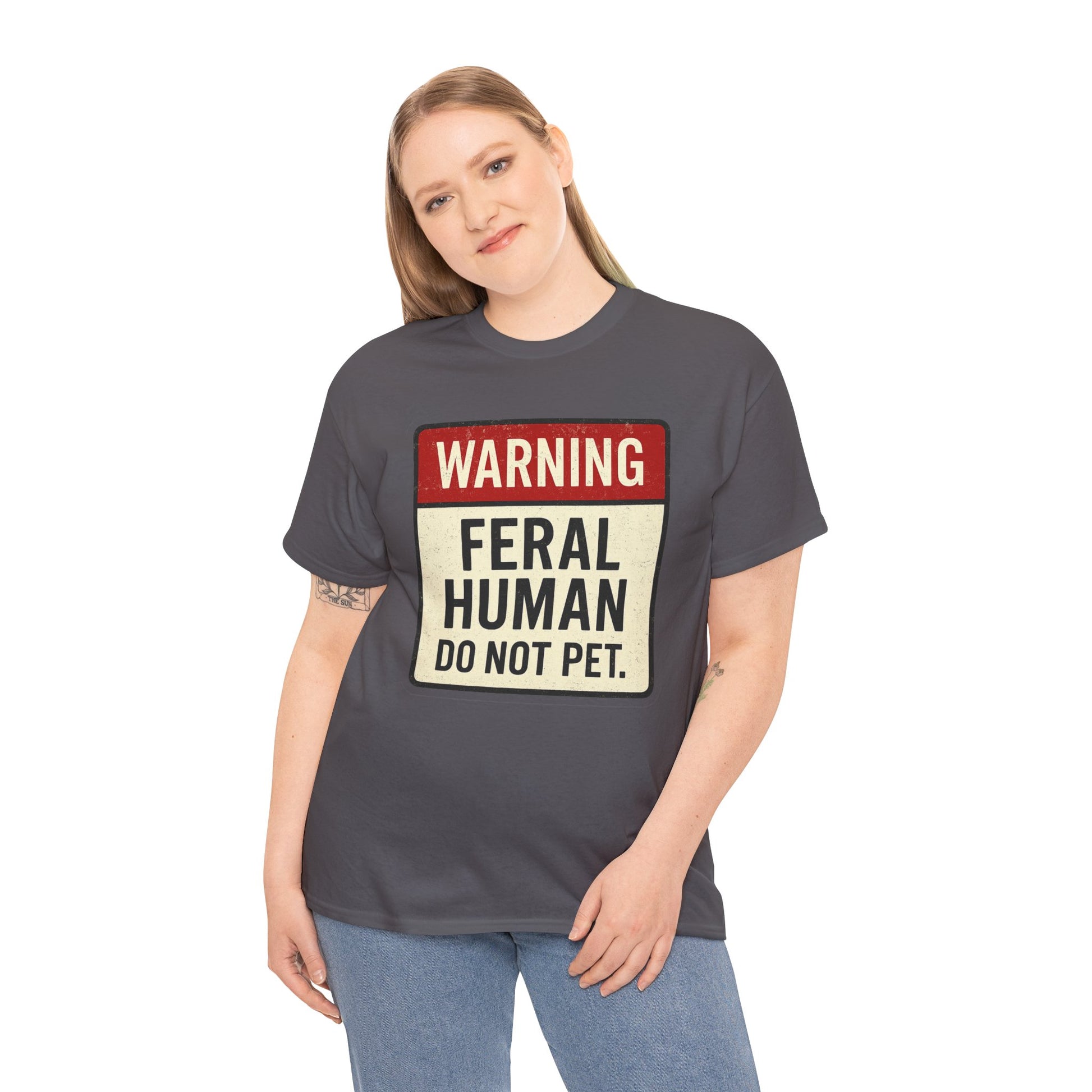 Warning Feral Human Tee: Unisex Humorous Cotton Shirt, Gift for Animal Lovers, Funny Tee, Unique Statement Apparel, Casual Wear, [...]