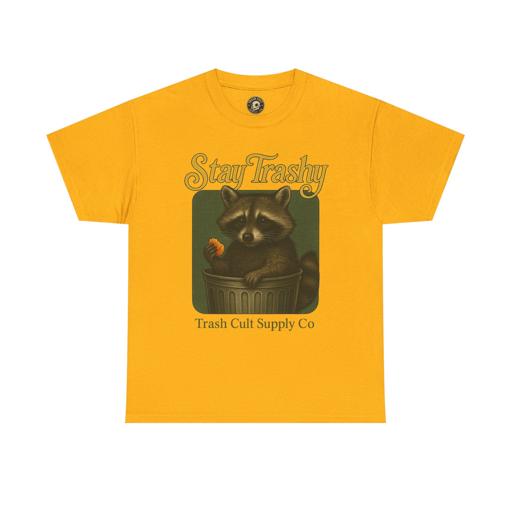 Stay Trashy Raccoon T-Shirt – Vintage-Style Cute Trash Panda | Trash Cult Supply Co | Gildan 5000