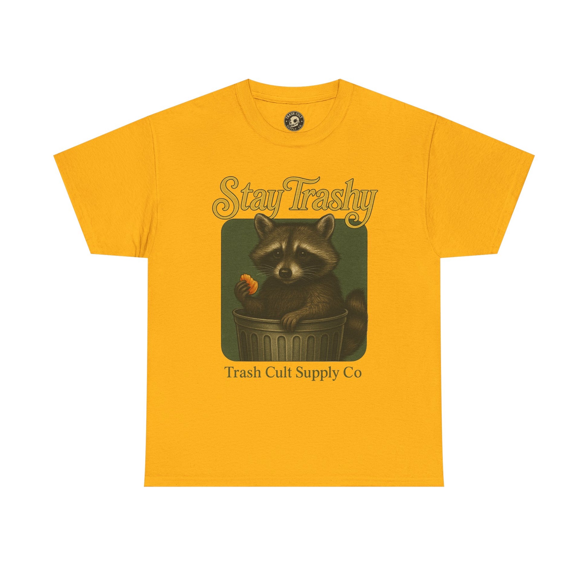 Stay Trashy Raccoon T-Shirt – Vintage-Style Cute Trash Panda | Trash Cult Supply Co | Gildan 5000