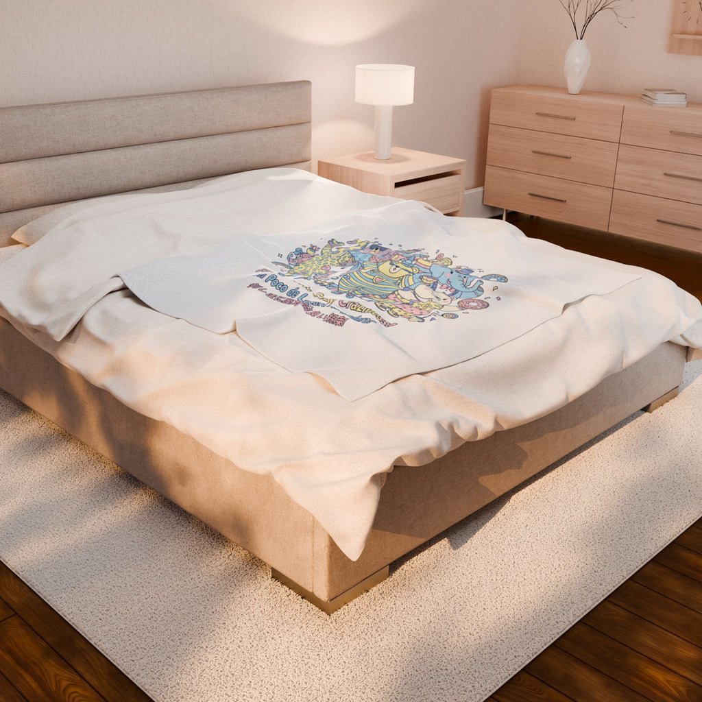 Cozy Cute Chaos Velveteen Plush Blanket | mildly unhinged, whimsical weird