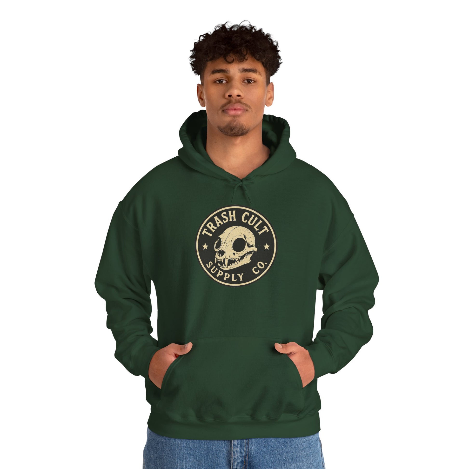 Trash Cult Hooded Sweatshirt, Unisex Hoodie with Skull Design, Perfect for Casual Wear, Gifts for Friends, Cozy Fashion