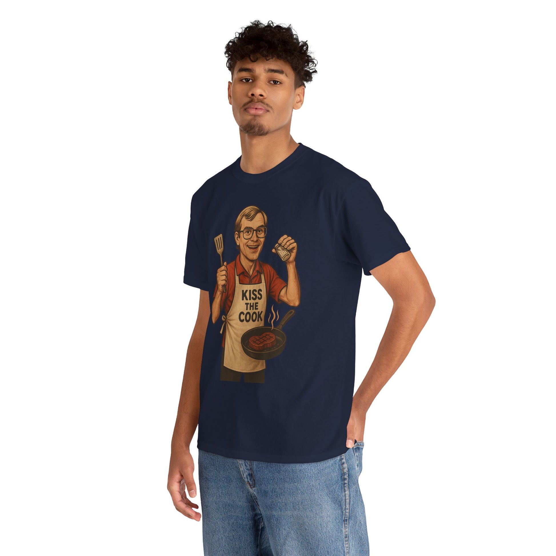 Kiss the Cook Dark Humor Chef Shirt – Creepy Retro Kitchen Parody