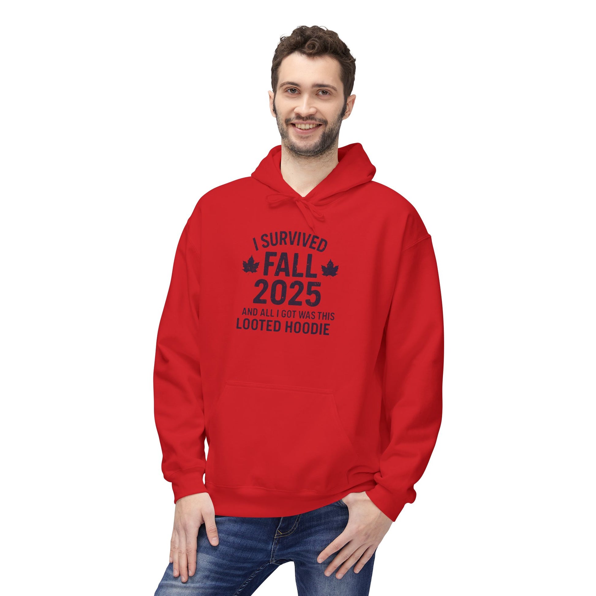 I Survived Fall 2025 Hoodie – Looted Hoodie Meme Sweatshirt – Fall of Humanity Collection – Trash Cult Supply Co.