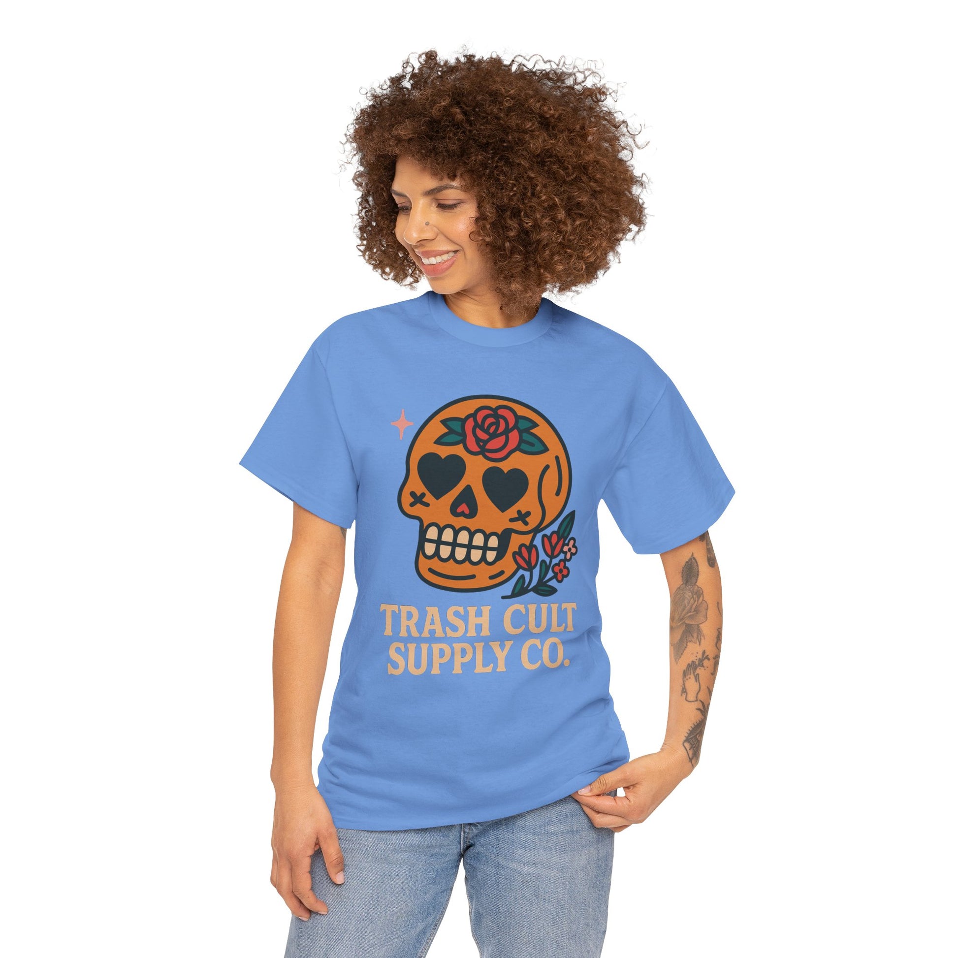Sugar Skull T-Shirt – Trash Cult Supply Co. – Gildan 5000 Heavy Cotton Tee