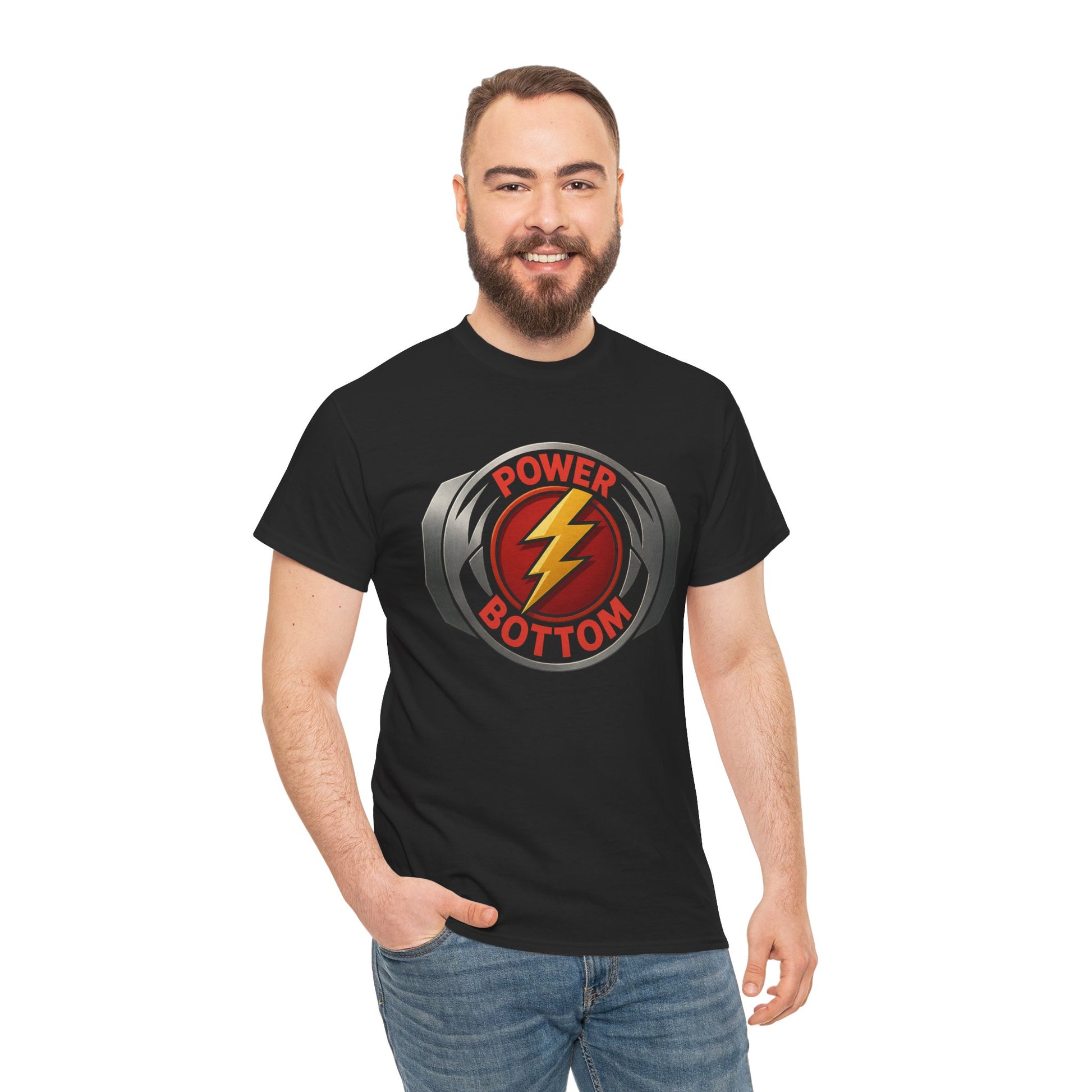Power Bottom Graphic Tee | Unisex Heavy Cotton Shirt, LGBTQ+ Pride Apparel, Casual Wear, Gift for Friends, Humor Shirt