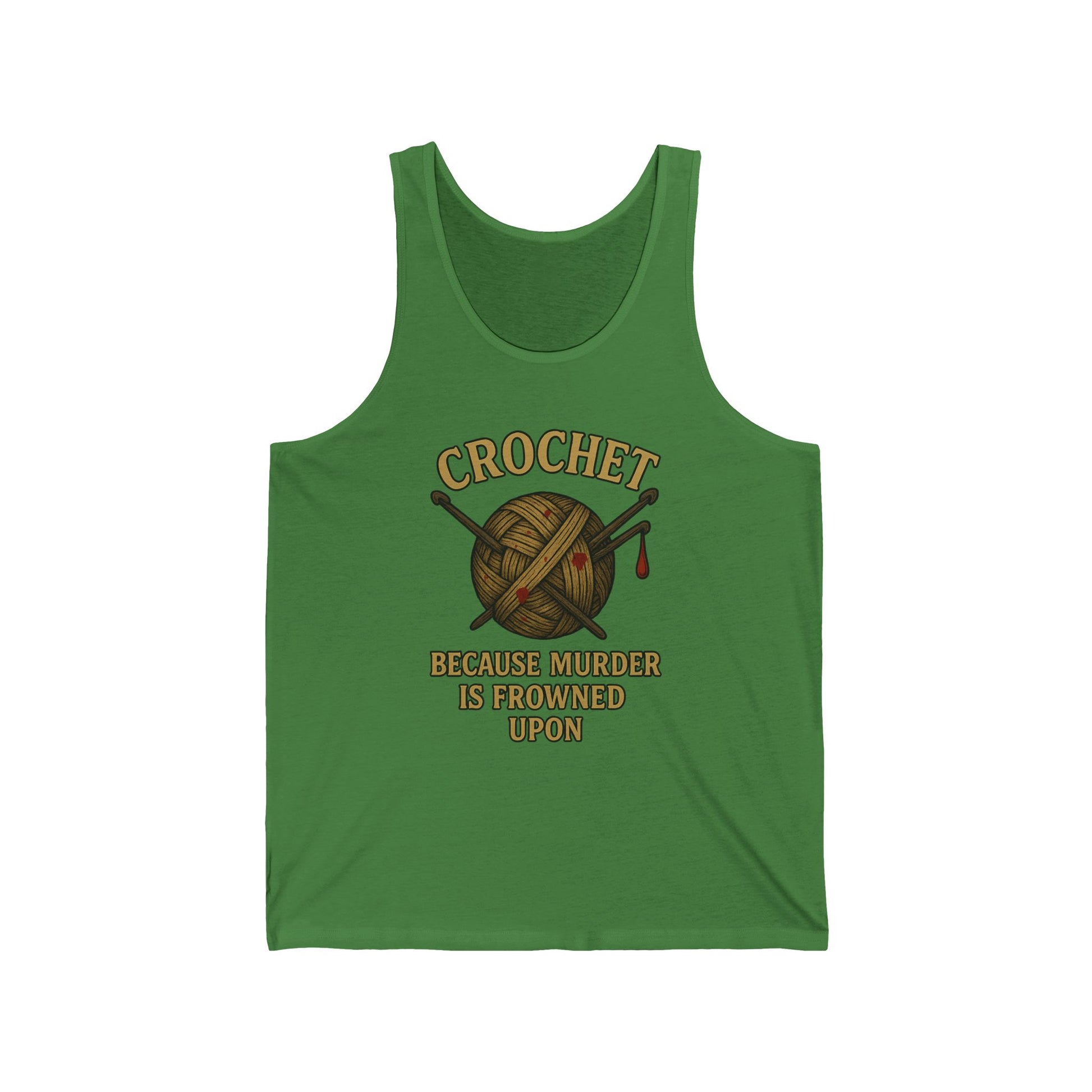 Crochet Humor Unisex Jersey Tank - Perfect Gift for Crafters, Summer Wear, DIY Lovers, Funny Crochet Lovers, Crafter's Apparel