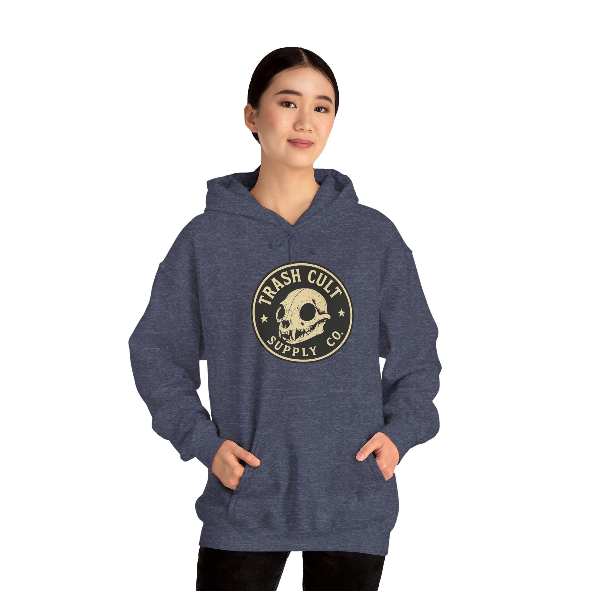 Trash Cult Hooded Sweatshirt, Unisex Hoodie with Skull Design, Perfect for Casual Wear, Gifts for Friends, Cozy Fashion