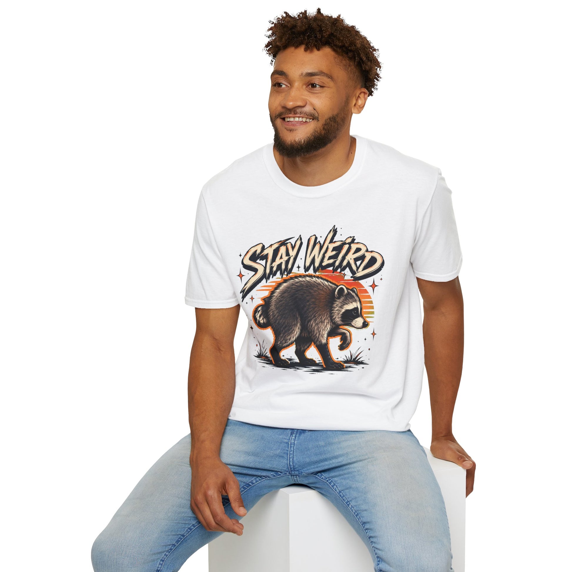 Stay Weird Raccoon Jimothy T-Shirt — Vintage Graphic Tee