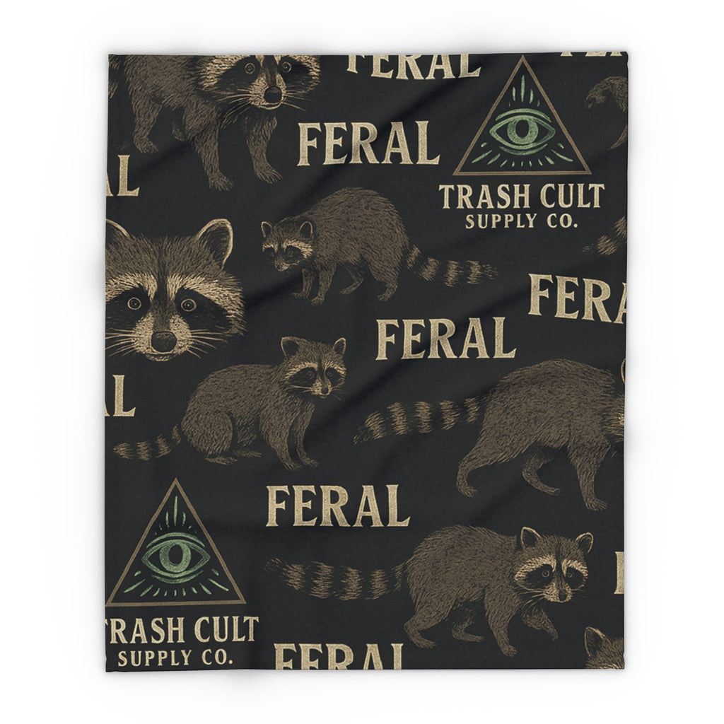 Feral Raccoon Arctic Fleece Blanket, Cozy Wildlife Blanket, Unique Gift for Animal Lovers, Soft Throw for Home Decor, Perfect for Camping