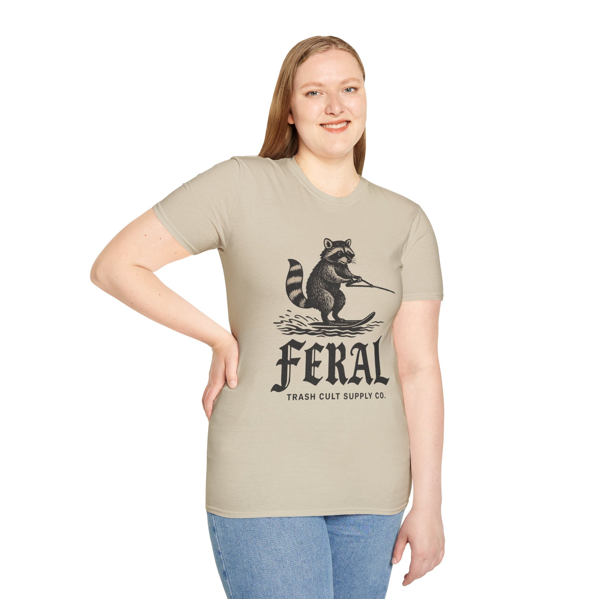 Feral Water Skiing Raccoon Vintage Shirt – Trash Cult Supply Co. | Gildan 2000 Softstyle