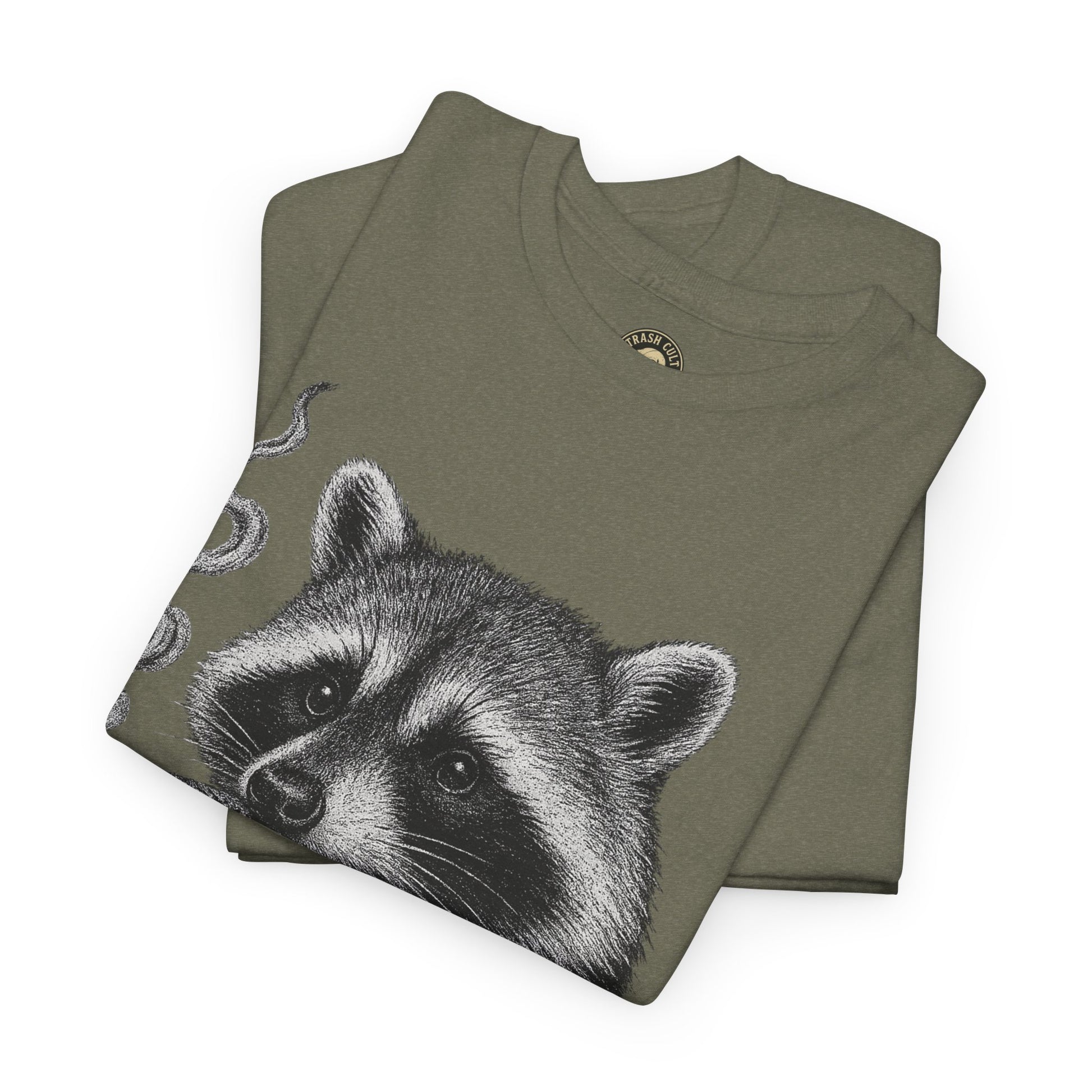Monochrome Raccoon Cigar Shirt – Trash Cult Supply Co. | Gildan 5000 Tee