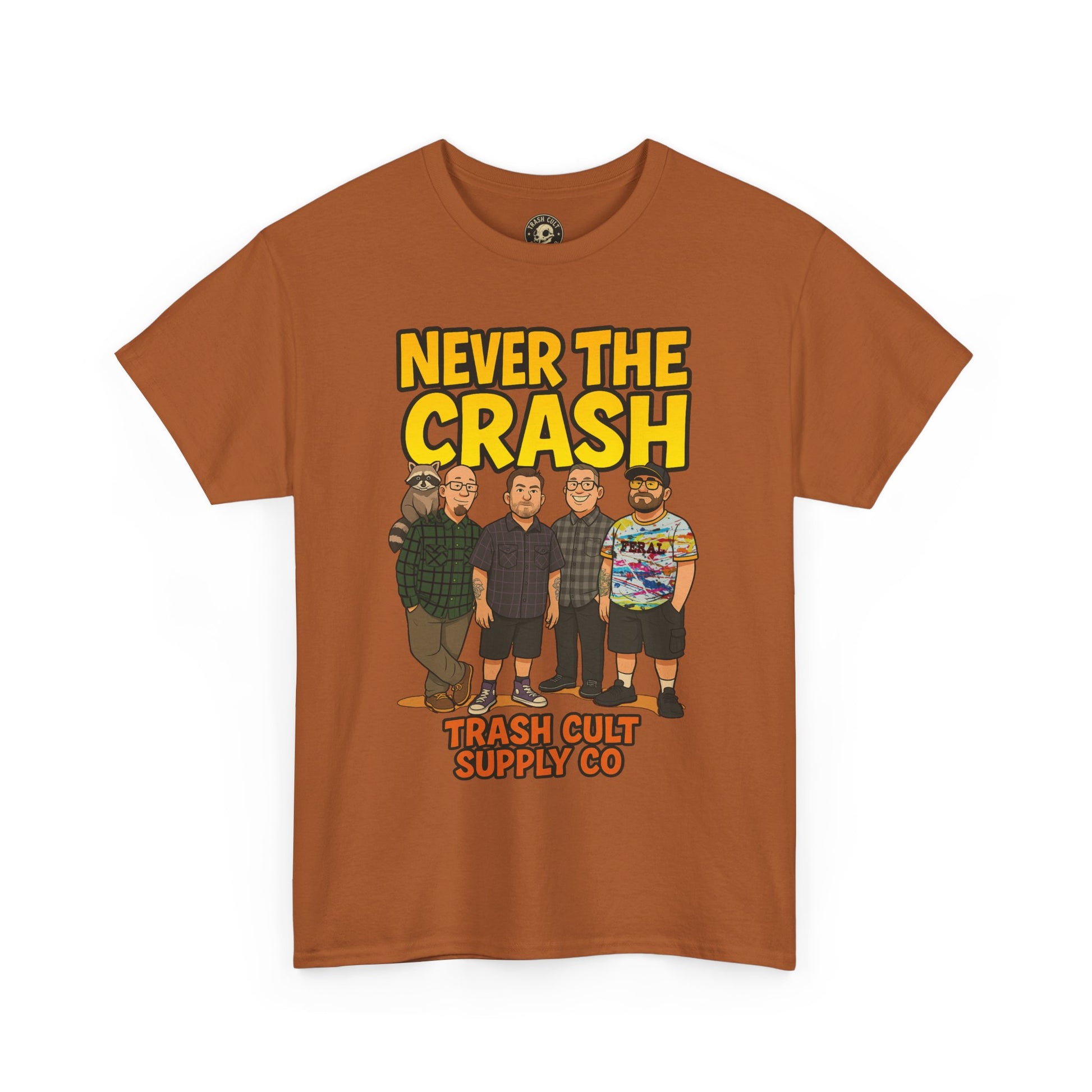 Never The Crash Band Shirt – Bold Graffiti Logo Tee - EXCLUSIVE | Gildan 5000