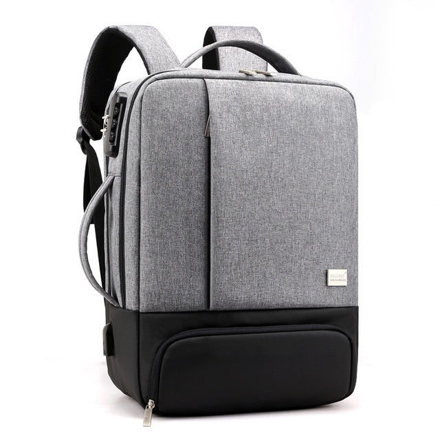 Multifunctional Travel Laptop Backpack – Waterproof Nylon Bag with USB Port – Men’s Work & School Backpack (31x44x15cm)