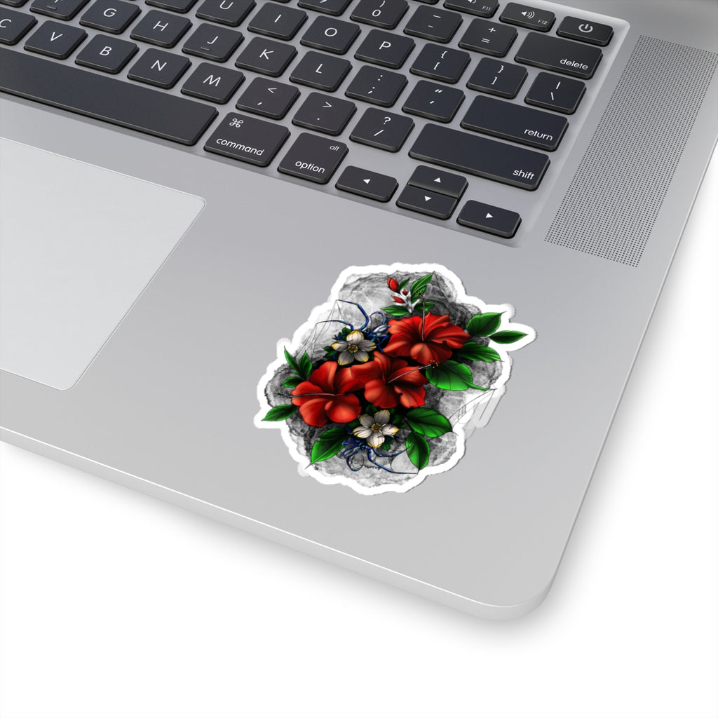 Crimson Hibiscus Stone Sticker – Lara Davenport x Trash Cult