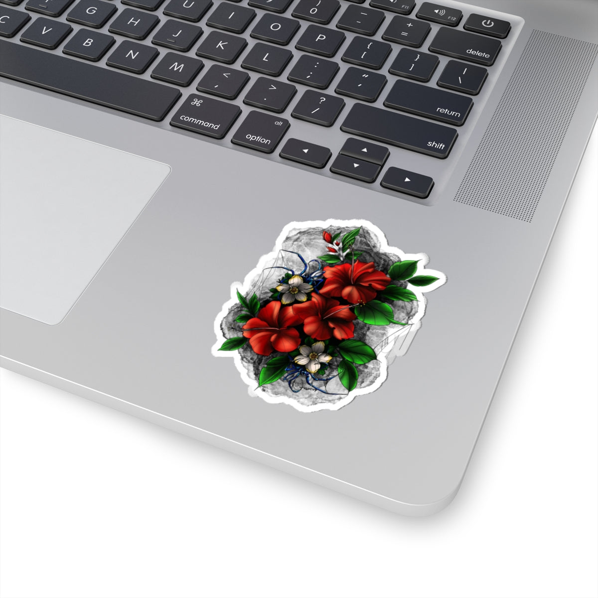 Crimson Hibiscus Stone Sticker – Lara Davenport x Trash Cult